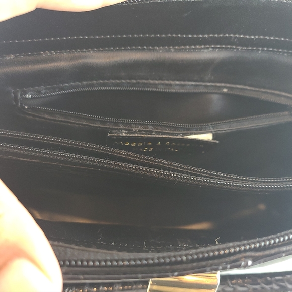 Classic Elegance: Vintage Maggio & Rosetto Cocco Ligator Black Bag - Picture 6 of 11